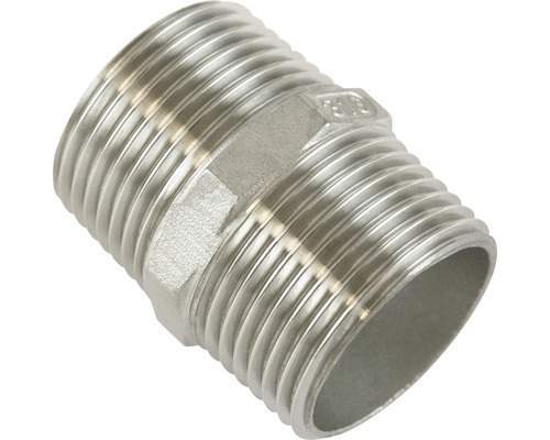 Acciaio inox nipplo doppio - acciaio, v4a